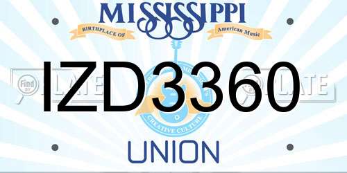 IZD3360 Mississippi License Plate