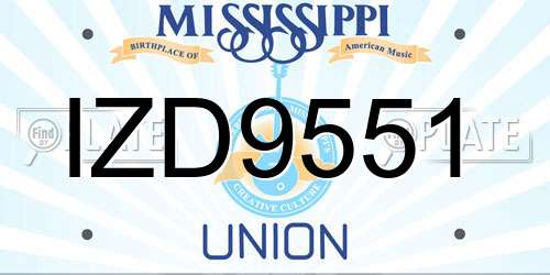 IZD9551 Mississippi License Plate