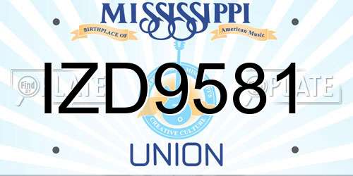 IZD9581 Mississippi License Plate