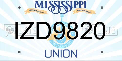 IZD9820 Mississippi License Plate