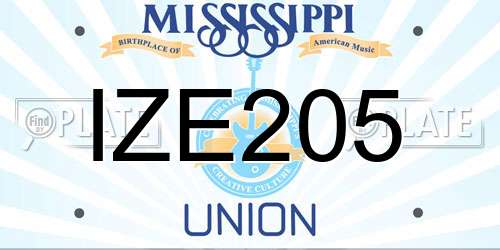 IZE205 Mississippi License Plate