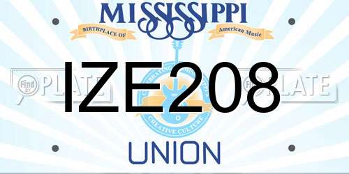 IZE208 Mississippi License Plate