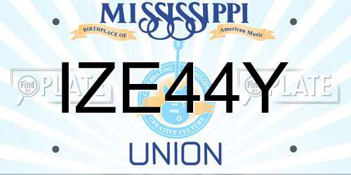 IZE44Y Mississippi License Plate