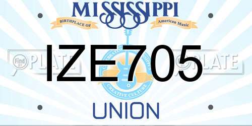 IZE705 Mississippi License Plate