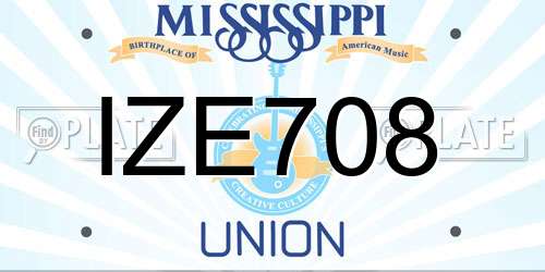 IZE708 Mississippi License Plate