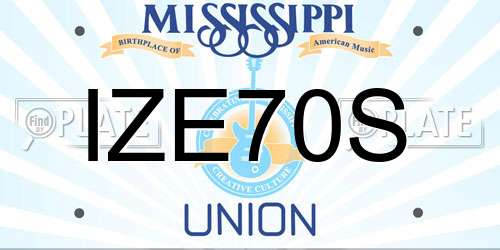 IZE70S Mississippi License Plate