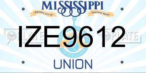 IZE9612 Mississippi License Plate