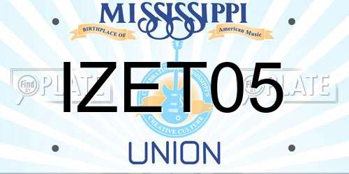 IZET05 Mississippi License Plate
