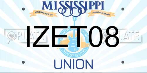 IZET08 Mississippi License Plate