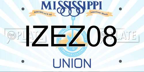 IZEZ08 Mississippi License Plate