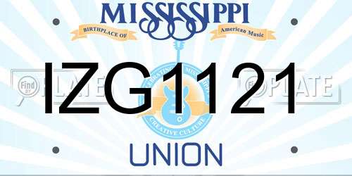 IZG1121 Mississippi License Plate