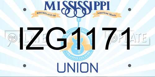 IZG1171 Mississippi License Plate