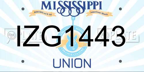 IZG1443 Mississippi License Plate