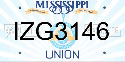 IZG3146 Mississippi License Plate