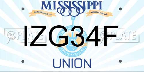 IZG34F Mississippi License Plate