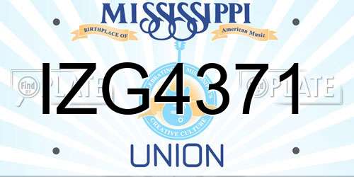 IZG4371 Mississippi License Plate