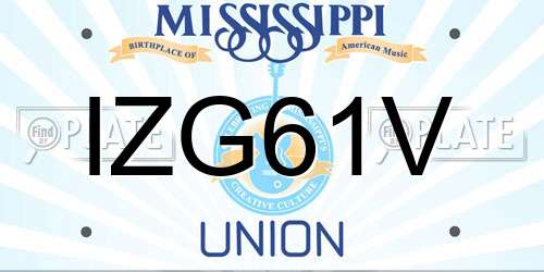 IZG61V Mississippi License Plate