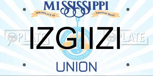 IZGIIZI Mississippi License Plate
