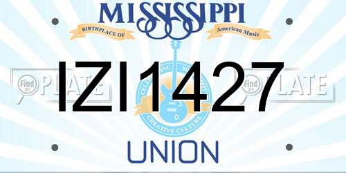 IZI1427 Mississippi License Plate