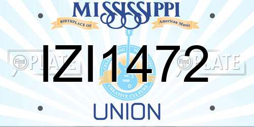 IZI1472 Mississippi License Plate
