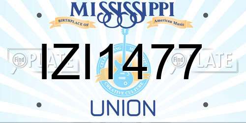 IZI1477 Mississippi License Plate