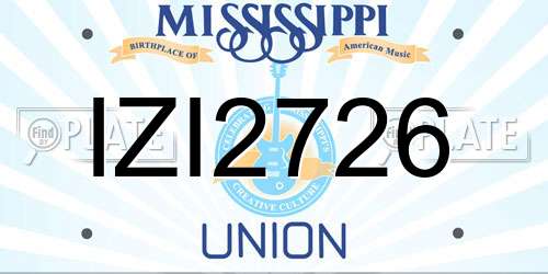 IZI2726 Mississippi License Plate