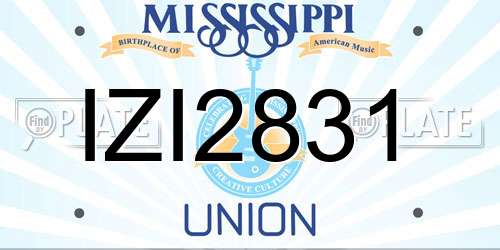 IZI2831 Mississippi License Plate