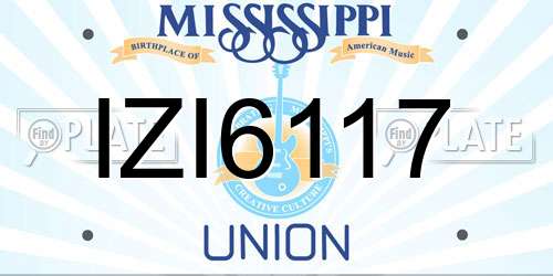 IZI6117 Mississippi License Plate