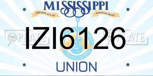 IZI6126 Mississippi License Plate