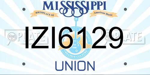 IZI6129 Mississippi License Plate