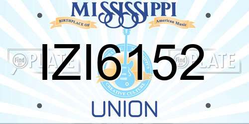 IZI6152 Mississippi License Plate