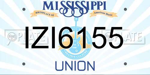 IZI6155 Mississippi License Plate