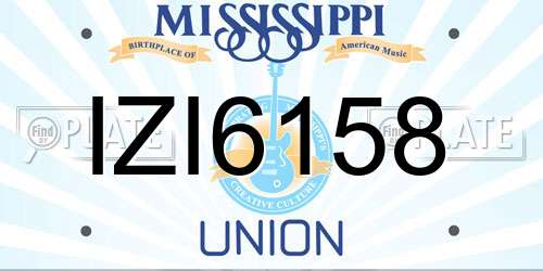 IZI6158 Mississippi License Plate