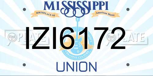 IZI6172 Mississippi License Plate