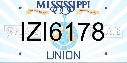 IZI6178 Mississippi License Plate