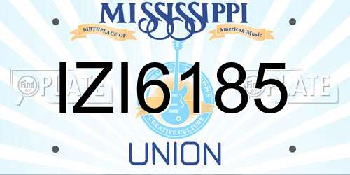 IZI6185 Mississippi License Plate