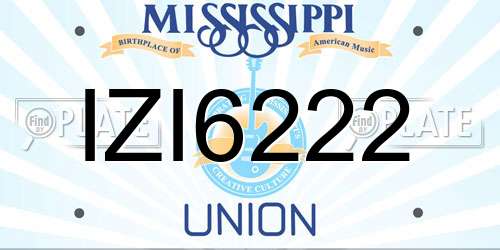 IZI6222 Mississippi License Plate