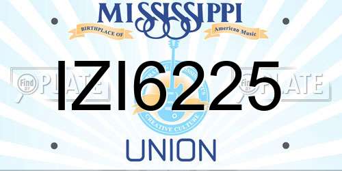 IZI6225 Mississippi License Plate