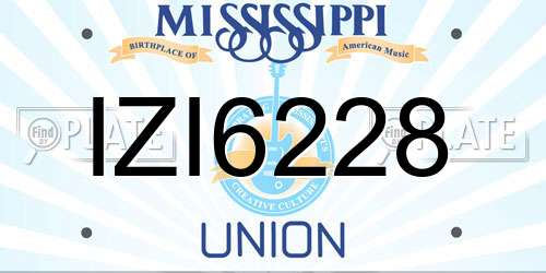 IZI6228 Mississippi License Plate