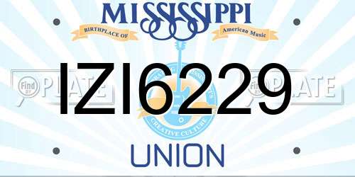 IZI6229 Mississippi License Plate