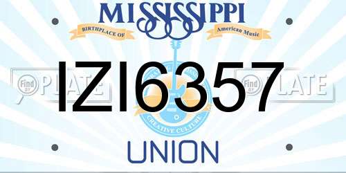 IZI6357 Mississippi License Plate