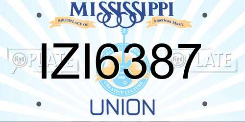 IZI6387 Mississippi License Plate