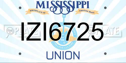 IZI6725 Mississippi License Plate