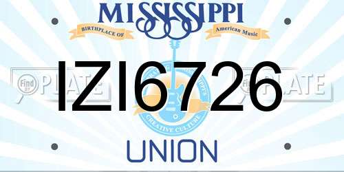 IZI6726 Mississippi License Plate