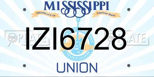 IZI6728 Mississippi License Plate