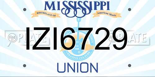 IZI6729 Mississippi License Plate