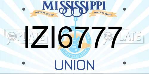 IZI6777 Mississippi License Plate