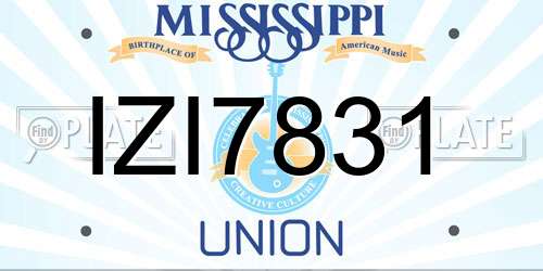 IZI7831 Mississippi License Plate