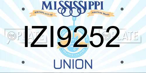 IZI9252 Mississippi License Plate