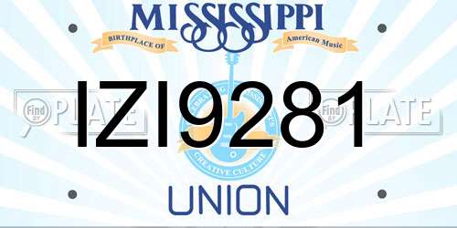 IZI9281 Mississippi License Plate